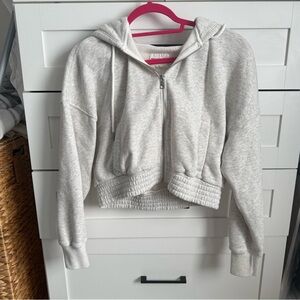 Abercrombie & Fitch Crop Grey Zip-Up Jacket